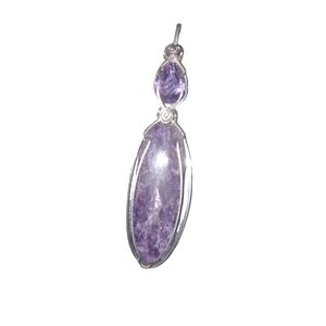 Handwrapped Sterling Facet Amethyst Pendant